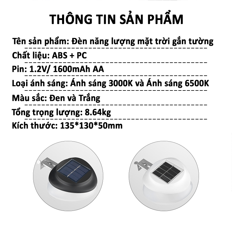 Đèn Năng Lượng Mặt Trời Gắn Tường, đèn gắn hàng rào - K1679