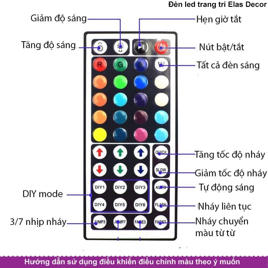 Combo Đèn Led Dán Tường Đèn Led 5050 RGB ĐK44 5m/10m/15m Đèn Led Trang Thay Đổi Màu Triệu View