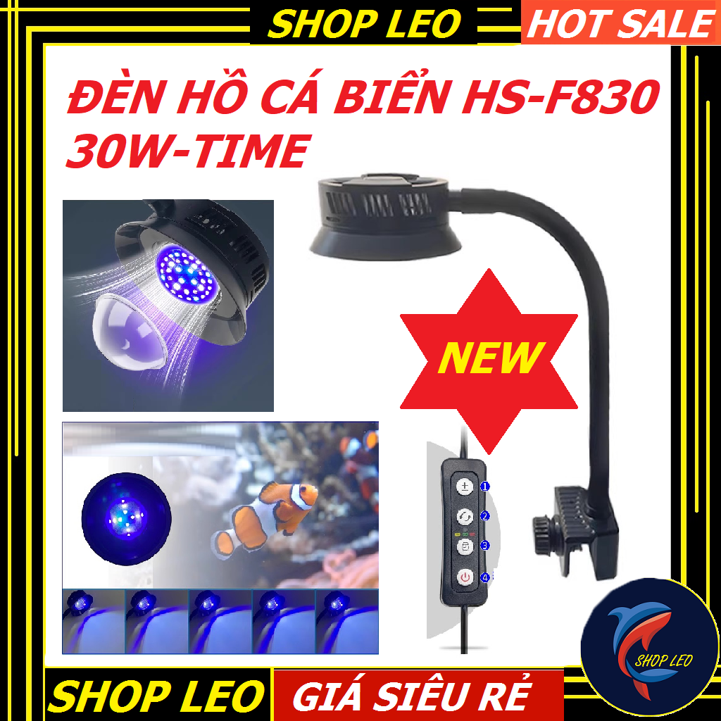 Đèn cá biển và san hô HS-F830 - Hẹn giờ và điều chỉnh chế độ sáng-Đèn cho hồ nước mặn-shopleo