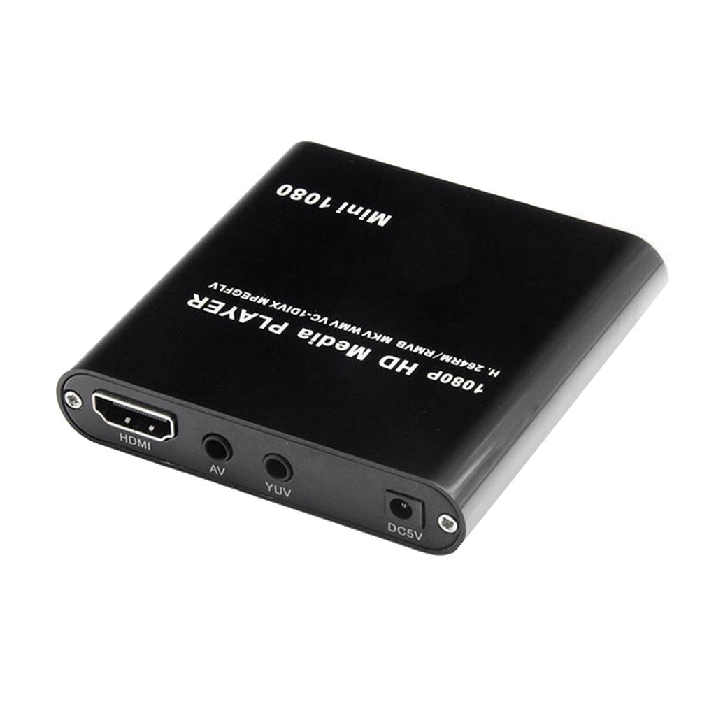 Black 1080P HD HDMI Media Player RMVB MKV for SD SDHC USB JPEG EU Plug