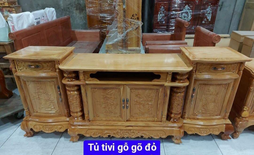 Tủ Tivi-Kệ tivi Gỗ Gõ Đỏ nhiều kích thước Hiện Đại Bền Đẹp Giá Rẻ