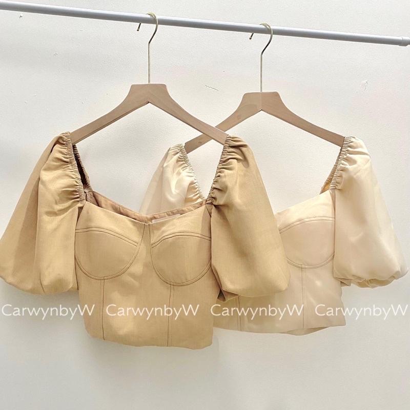 Áo Croptop Cúp Ngực Tay Phồng