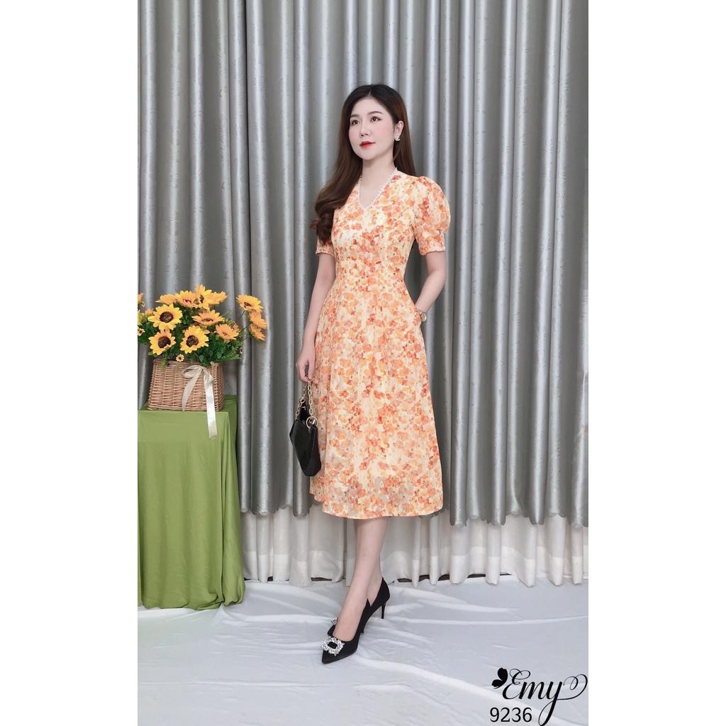 Đầm EMY EM9236 Xoè Voan Thêu Hoa Nổi