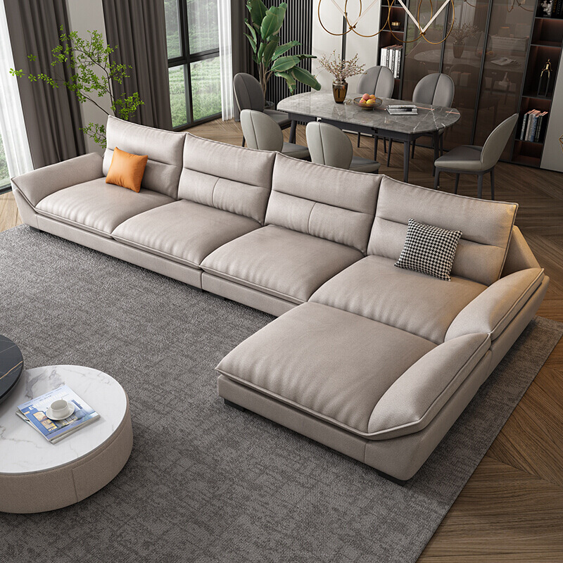 Ghế Sofa Góc L Cho Phòng Khách Phong Cách Hiện Đại Sang Trọng Kích Thước 3m5 x 1m8 Bọc Vải Chống Thấm Mã HG-18