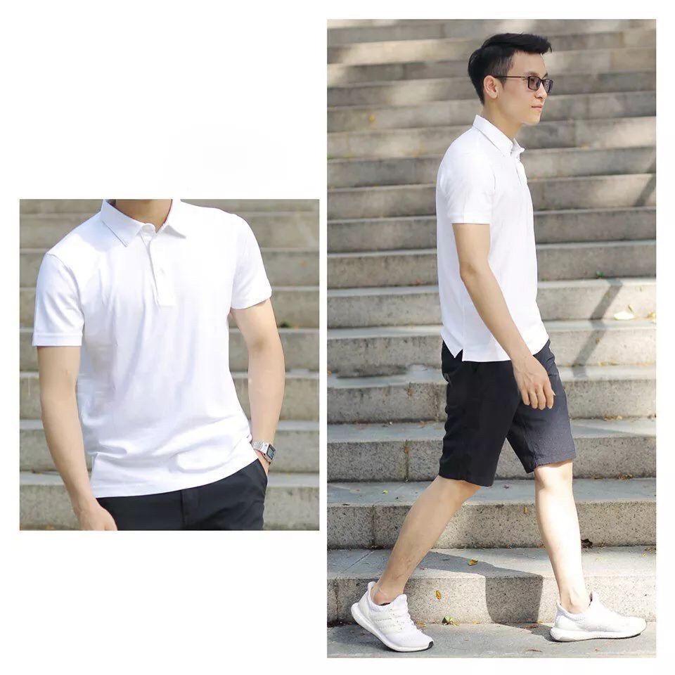 Áo Thun Có Cổ Nam Polo Nhiều Màu Vải Cá Sấu 4 Chiều Không Xù Lông