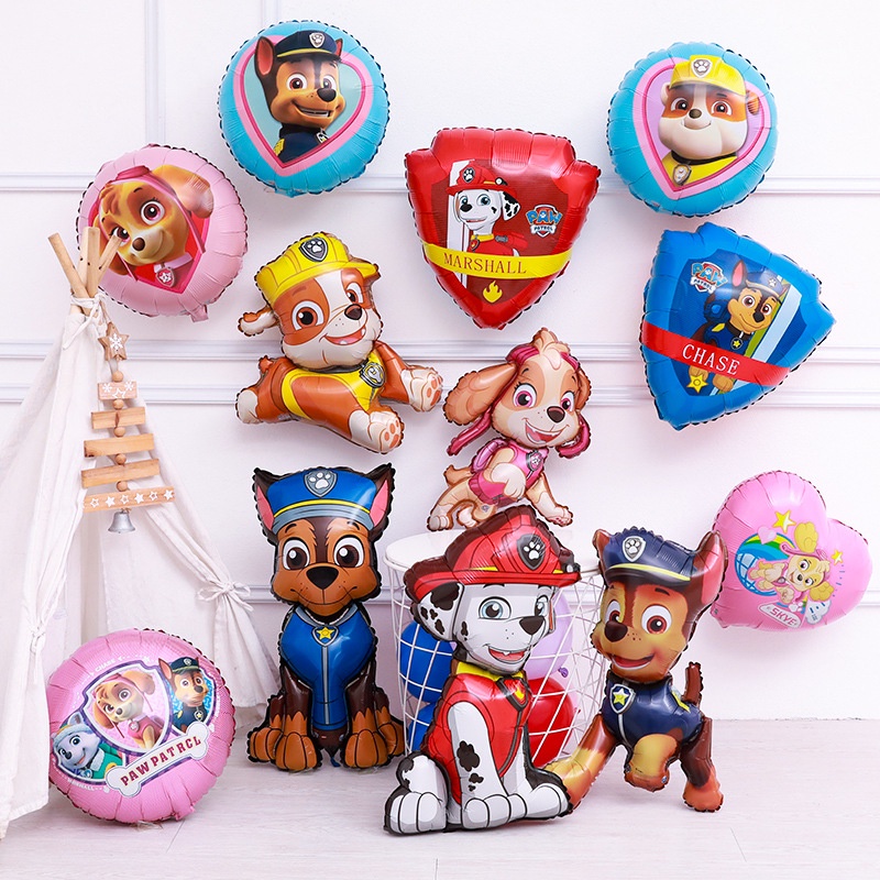 Bong Bóng Hình Chú Chó Cứu Hộ MARSHALL, Paw Patrol Cỡ Lớn Dành Cho Trang Trí Sinh Nhật Bé Trai Bé Gái, Biệt Đội Chó