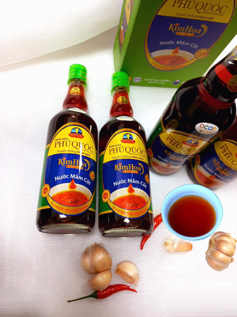 Nước mắm Cốt Kim Hoa Phú Quốc 35 đạm chai 520ml