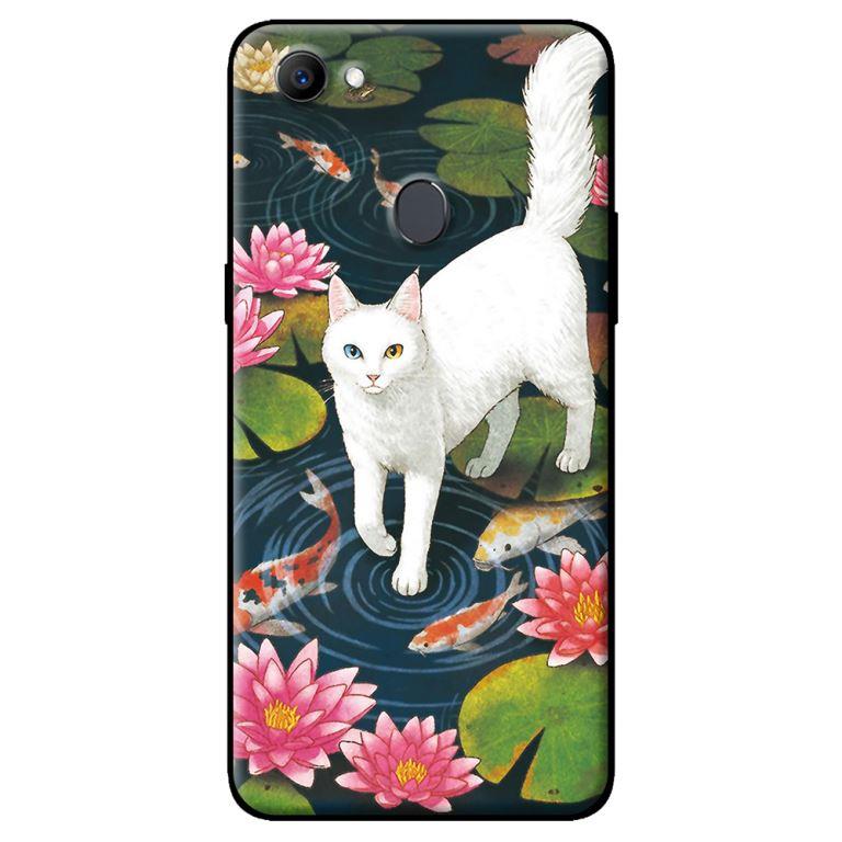 Ốp in cho Oppo F5 Mèo Trắng - Hàng chính hãng