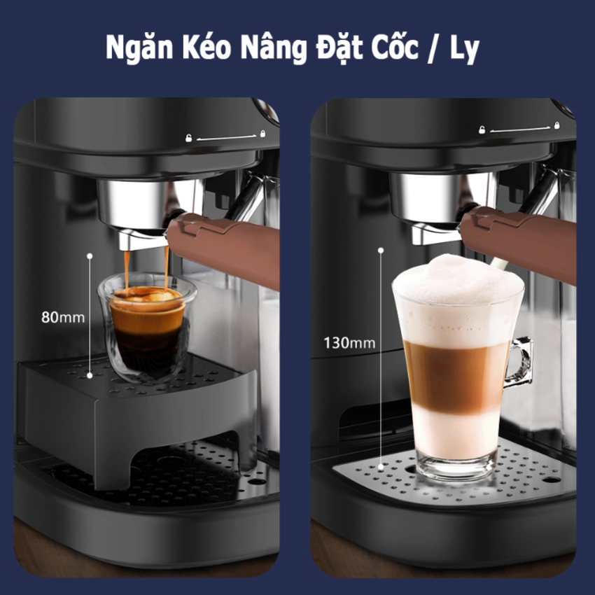 Máy pha cà phê Espresso chuyên nghiệp thương hiệu Mỹ HiBREW cao cấp H8A - Hàng Chính Hãng