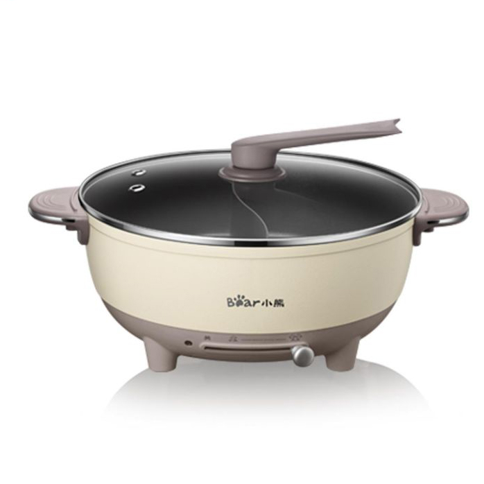 Nồi Điện Đa Năng, Nồi Lẩu Điện 2 Ngăn BEAR DHG-B60R6 Dung Tích 6L, Công Suất 1500W - Hàng Chính Hãng