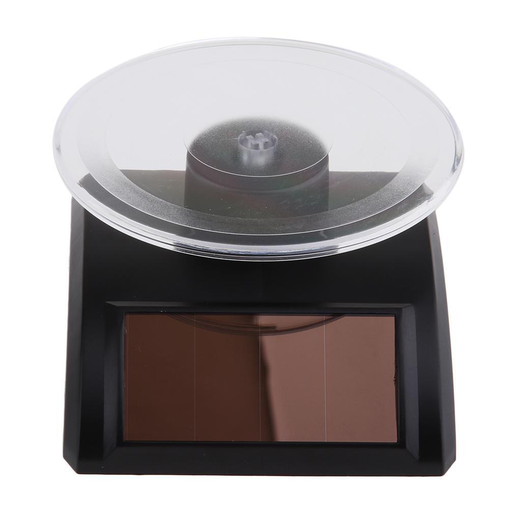 2 Pieces Mini Solar Powered Turntable Rotating Display Stand Jewelry Phones