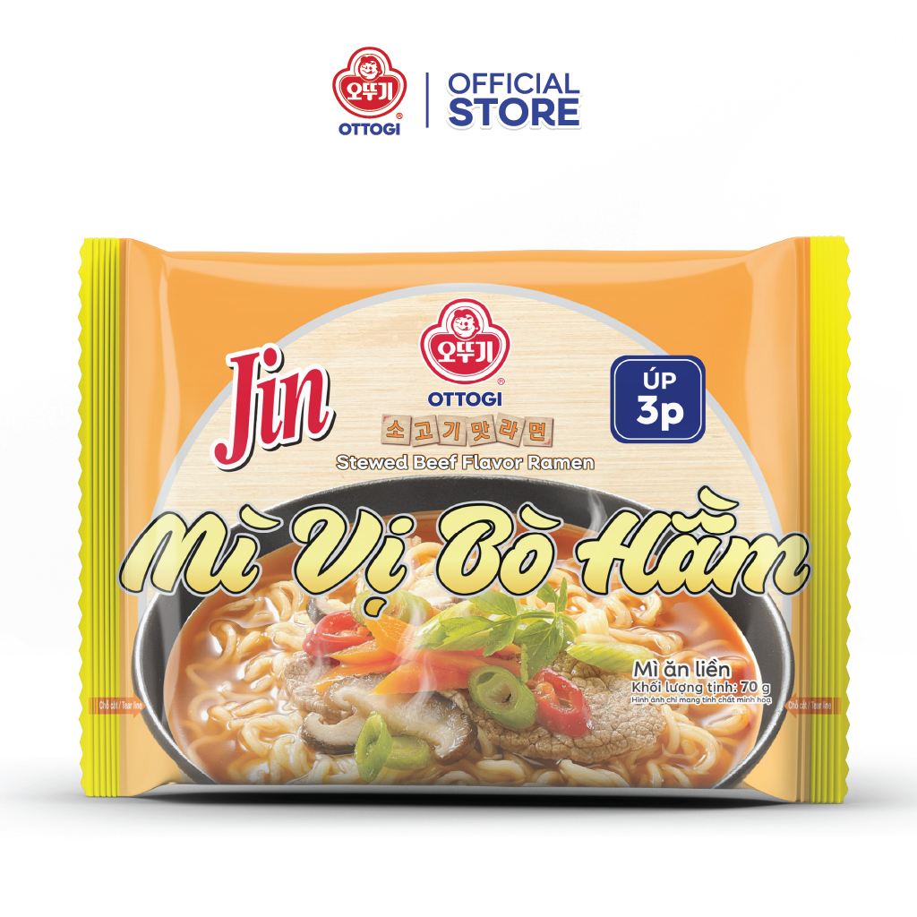 Mì ăn liền Jin Vị Bò Hầm Ottogi 70g