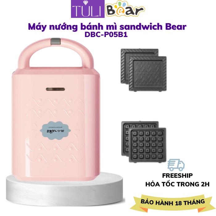 Máy Kẹp Nướng Bánh Mì Mỳ Sandwich Bear P06N2, làm bánh Waffle -Bánh Quế - Hotdog -Làm Bữa Sáng Cho Gia Đình - Hàng chính hãng