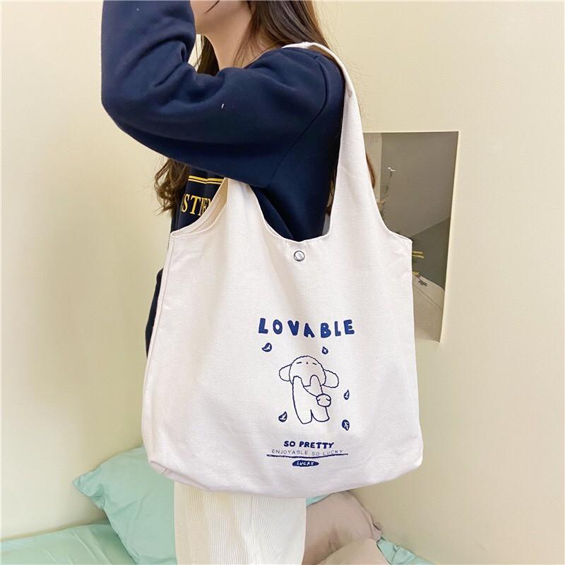 Túi tote vải canvas liền thân LOVABLE