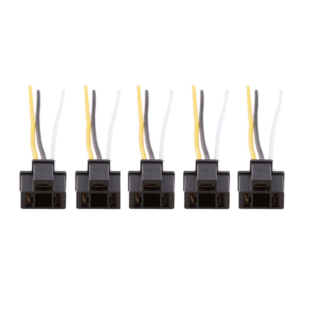 5pcs H4 Headlight Lamp Bulb Socket Extension Replacement Holder Wire Harness