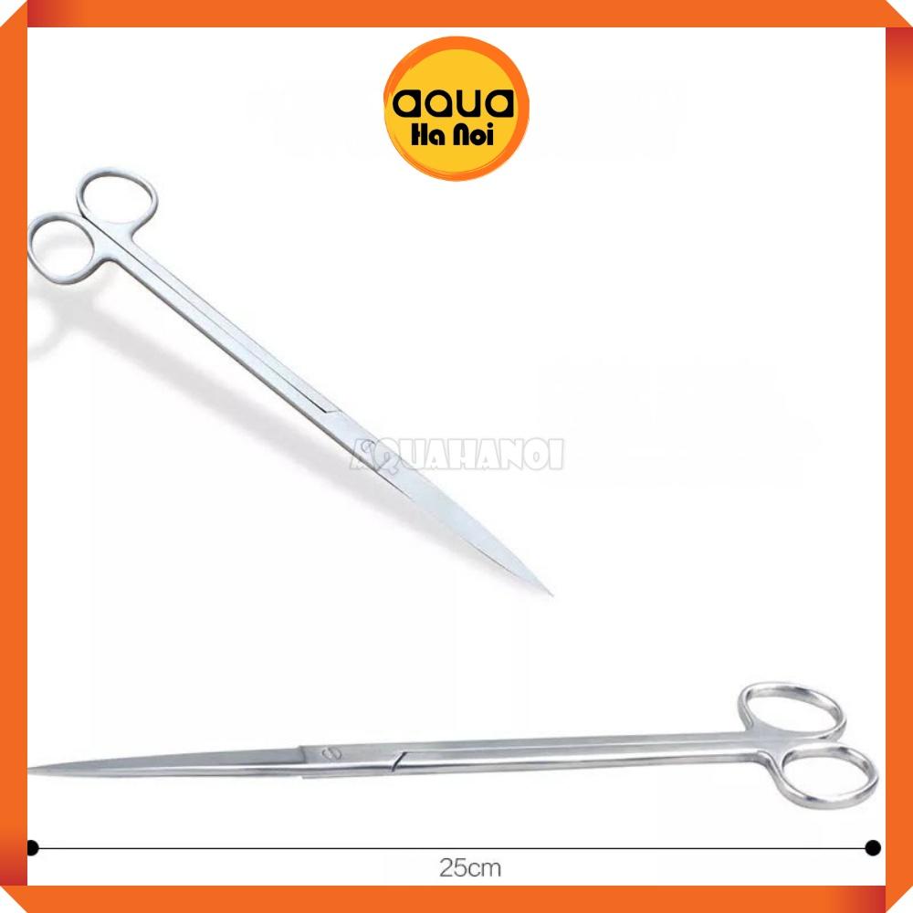 Kéo lưỡi thẳng/lưỡi cong cắt tỉa cây thủy sinh Jusuo - inox không gỉ - 25cm