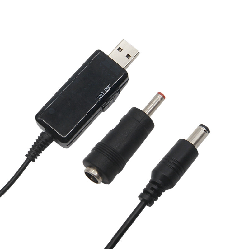 Dây cáp chuyển đổi nguồn USB 5V sang 9V 12V loại tốt có điều chỉnh điện áp có màn hình LED và công tắc chuyển đổi