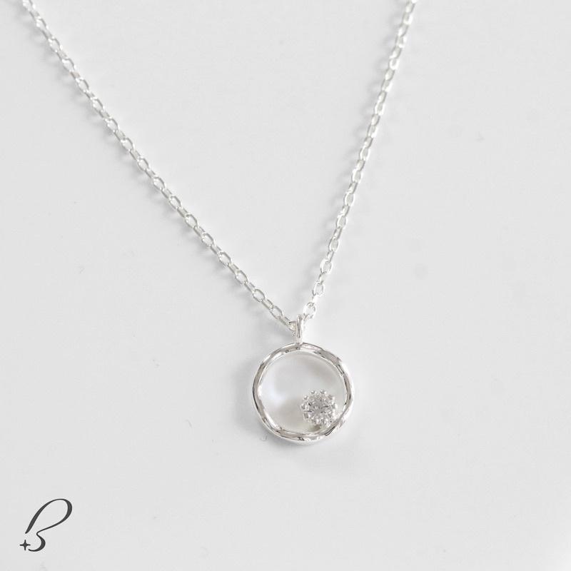 Vòng cổ bạc Bling it tròn đính hột BIVC187