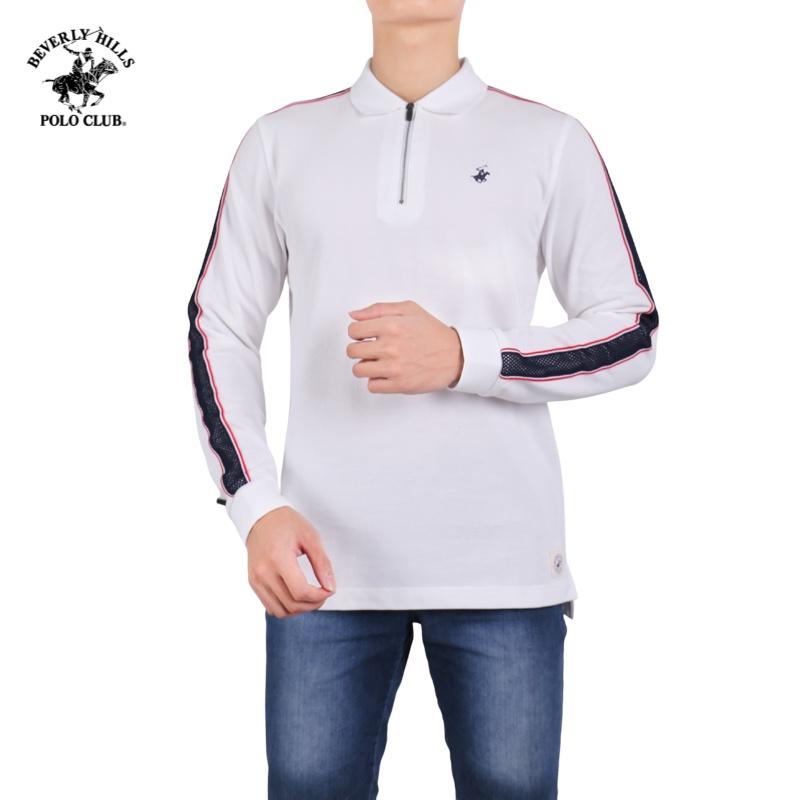 Áo polo tay dài Nam Beverly Hills Polo Club Slimfit Trắng WH- PMRLS20TL128