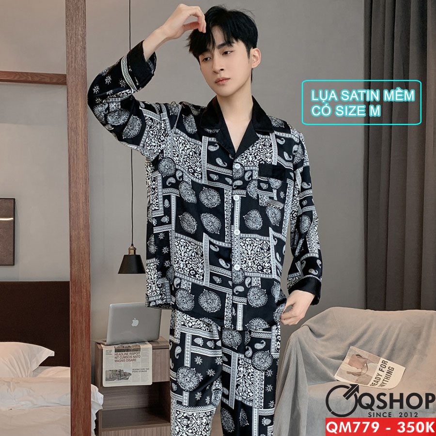 Bộ đồ pijama Lụa satin mềm mịn QHSOP QM779