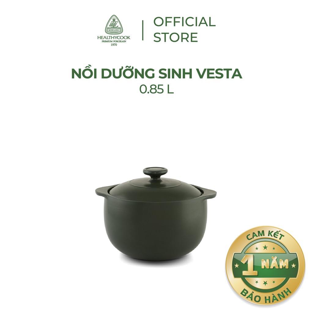 Nồi Sứ Dưỡng Sinh Minh Long Healthy Cook Vesta 0.85 L - Dùng Cho Bếp Gas, Bếp Hồng Ngoại