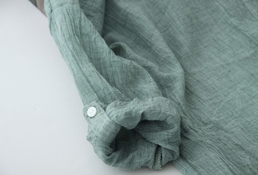 Áo sơ mi nữ công sở cổ V, chất liệu đũi mềm, mát mẻ CS172