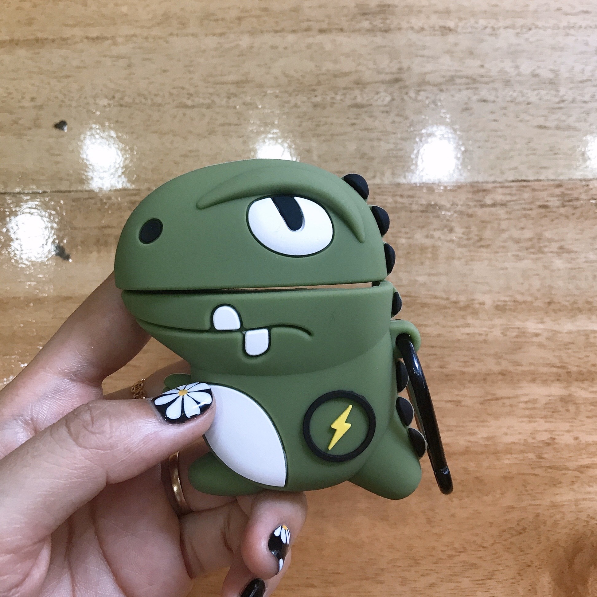 Bao Case Silicon Cho Tai Nghe Apple AirPods 1 / AirPods 2 -  Hình Khủng Long Sấm Sét