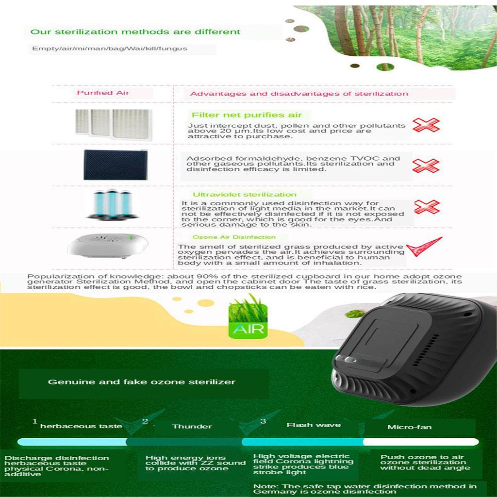 Portable ozone sterilizer formaldehyde and odor air purifier household purifier