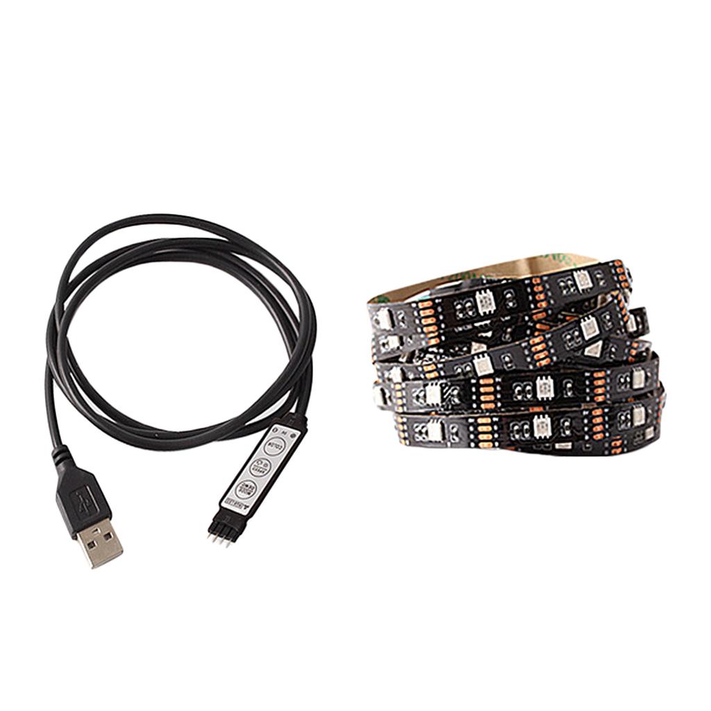 Bluetooth Control RGB LED Dải ánh Sáng USB Xe Hơi TV Trở Lại