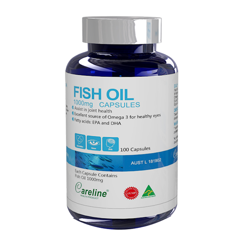 Viên Uống Bổ Sung Dha Cho Não Careline Fish Oil 1000Mg Cải Thiện Trí Nhớ, Tăng Thị Lực, Sáng Mắt - Hộp 100 Viên