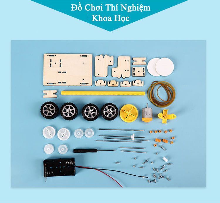 Đồ Chơi Lắp Ráp Robot Lau Nhà, Đồ Chơi Gỗ Xe Oto Quét Dọn, Đồ Chơi Khoa Học Tự Làm J-50 DIY Wood Steam - Chính Hãng BABYBOSS + Tặng Kèm 01 Tranh Ghép Bằng Gỗ