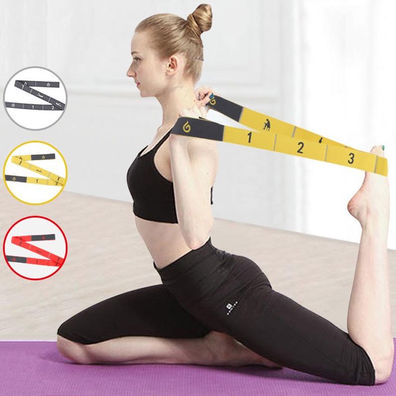 Women Yoga Pull Strap Belt Latex Elastic Dance Stretching Band Loop Yoga Pilates GYM Fitness Exercise Resistance Bands