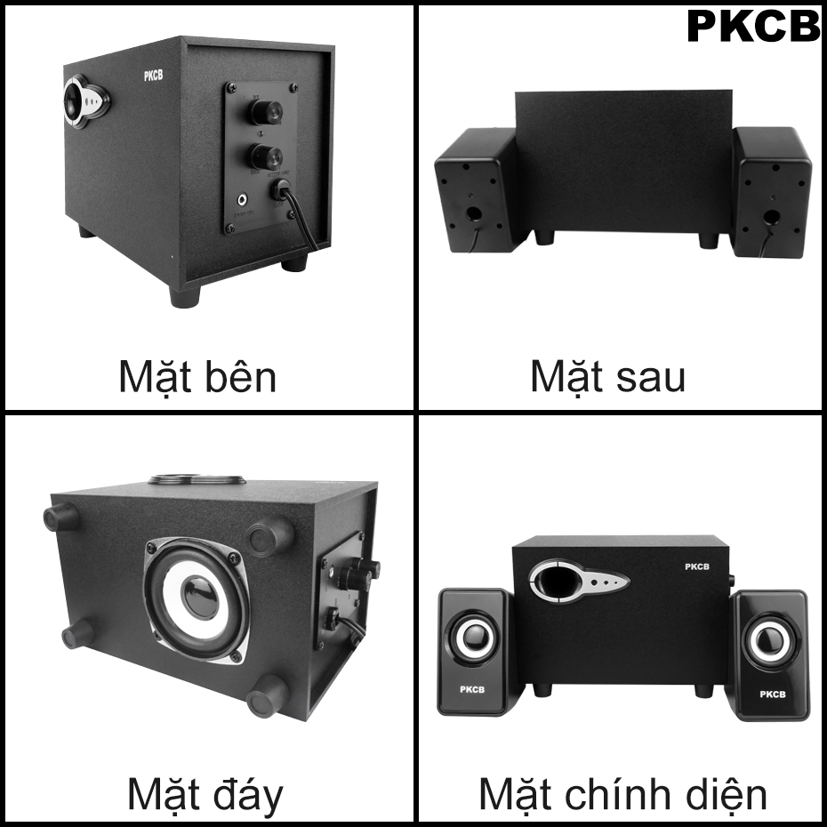 Loa Vi Tính Bộ Ba Loa Bass Cực Hay Âm Thanh Cao Cấp PKCB7 - Hàng Chính Hãng