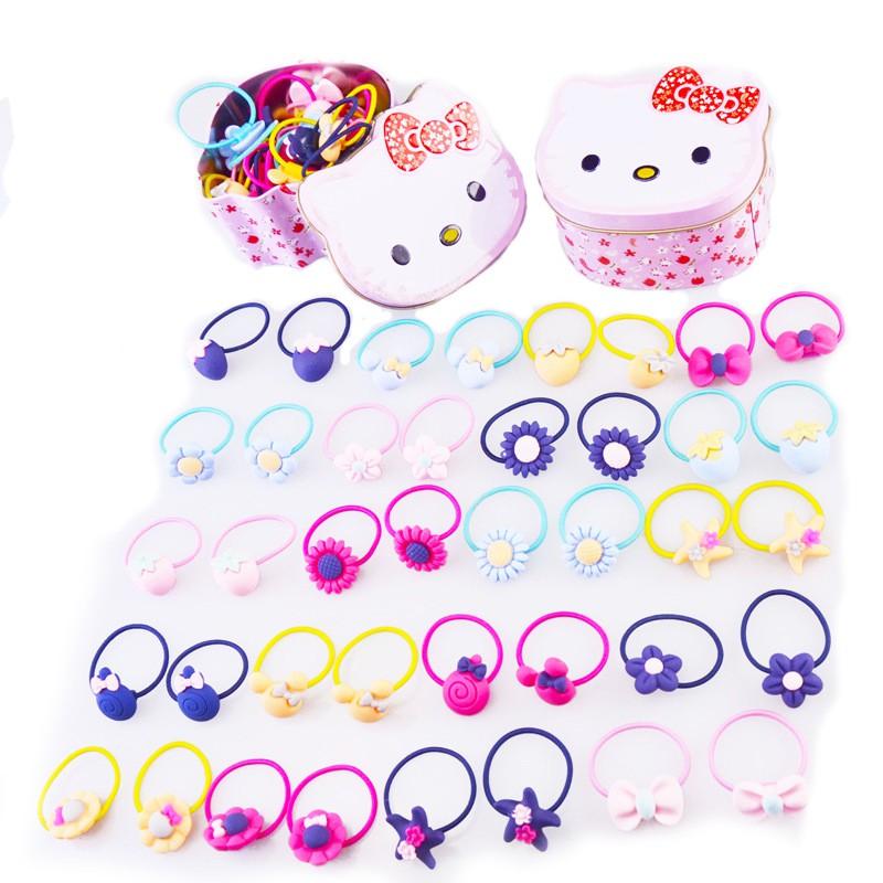 DÂY BUỘC TÓC HELLO KITTY CHO BÉ HỘP 40 DÂY Renata