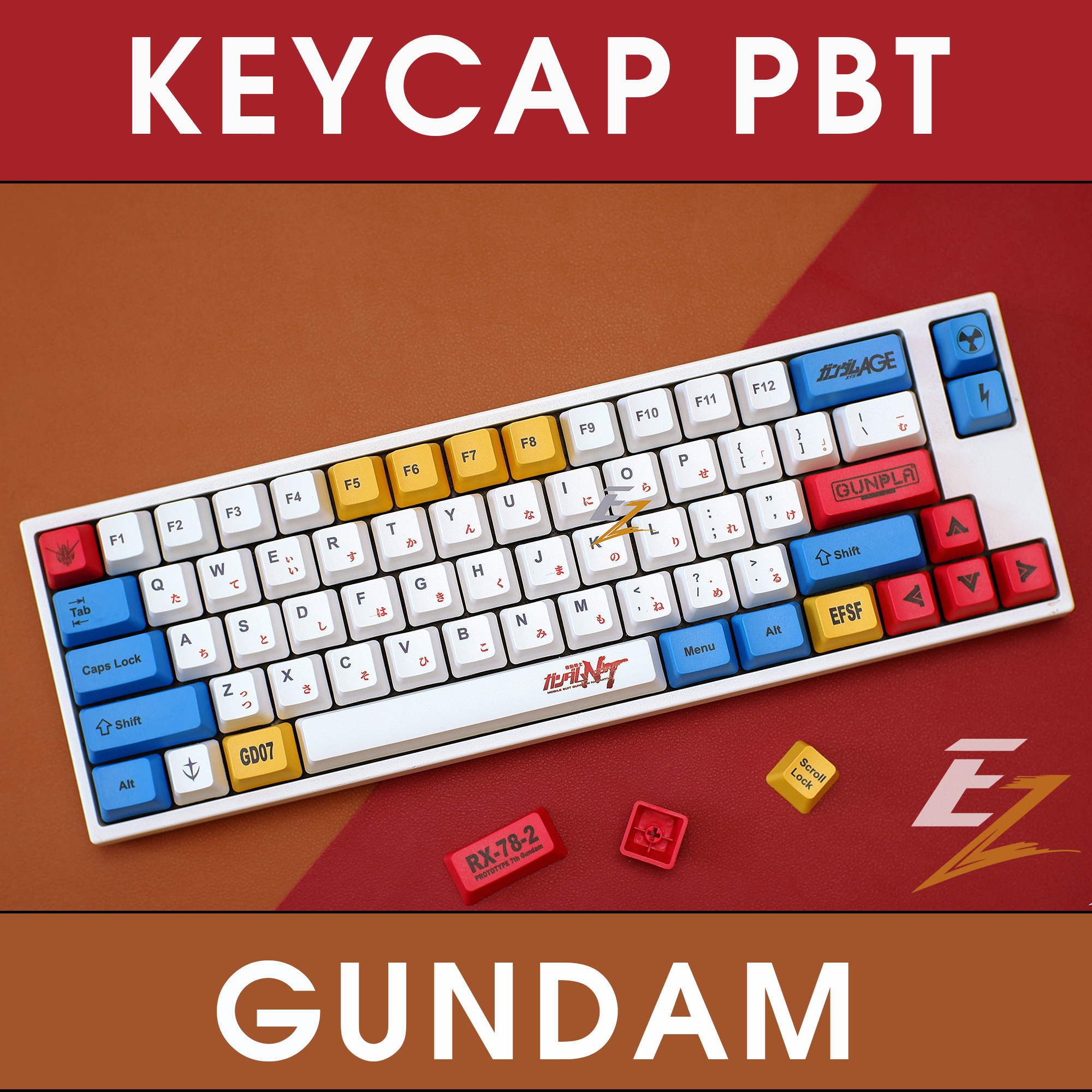 Keycap Bàn Phím Gundam Oem ProfileThick PBT 123 Phím