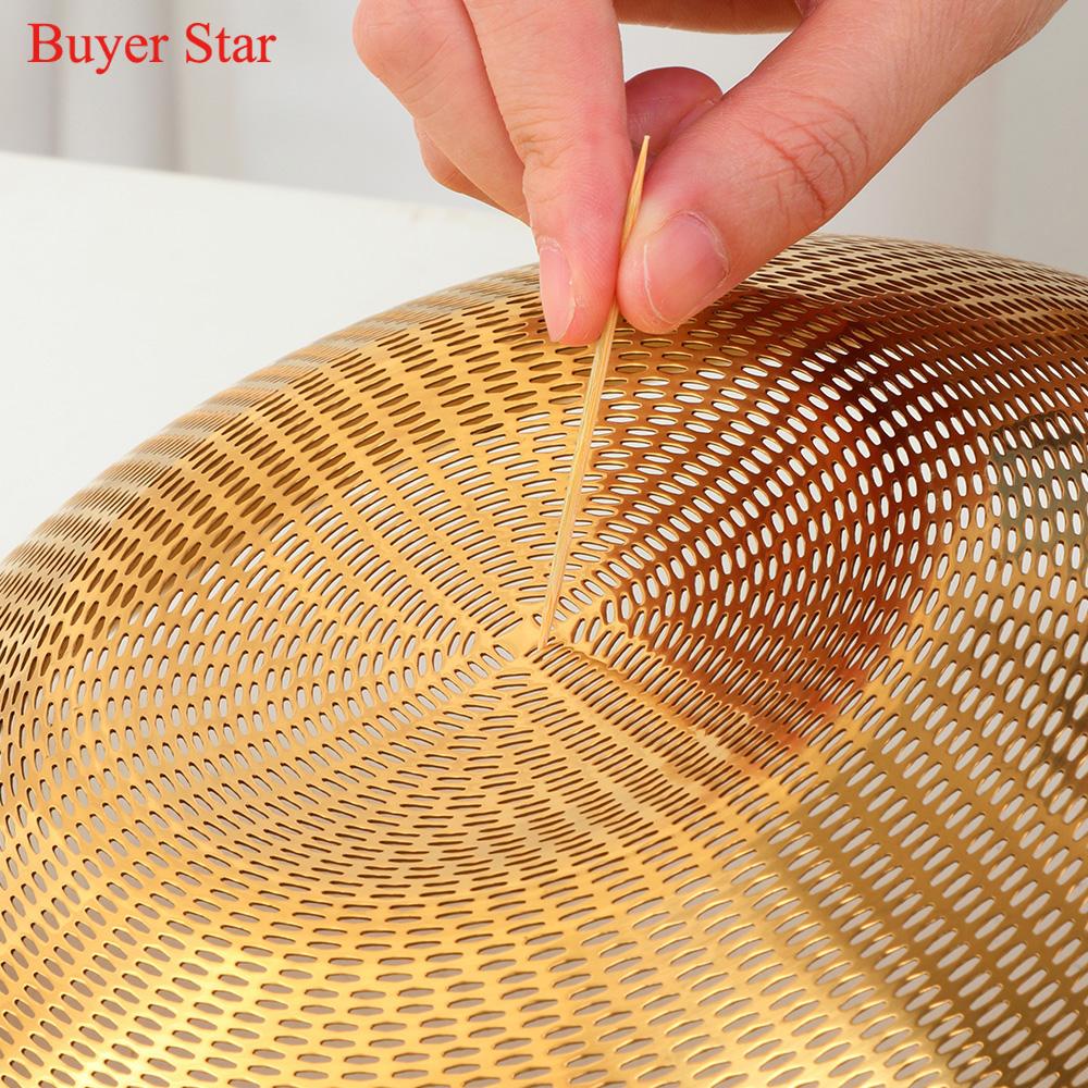 Đôi Tai Tay Cầm Vàng Ống Xả Inox Rổ Rửa Rau Quả Rây Lọc Lọc Kim Loại Cơm Lưới Lọc Đồ Dùng Nhà Bếp
