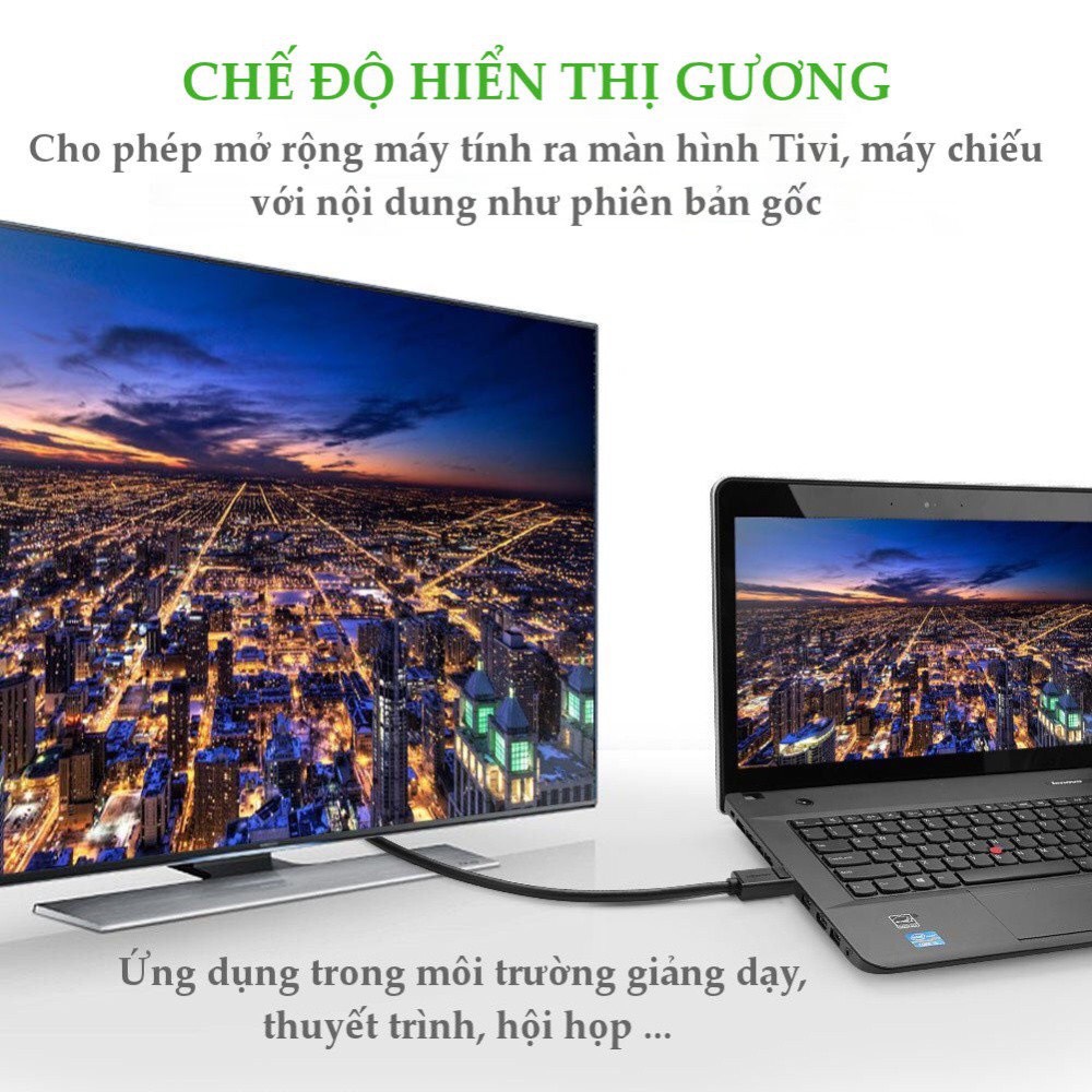 Cáp Chuyển Displayport sang HDMI Cao Cấp Ugreen 10238 10239 10202 10203 10204 Chính hãng DP101 hàng chính hãng