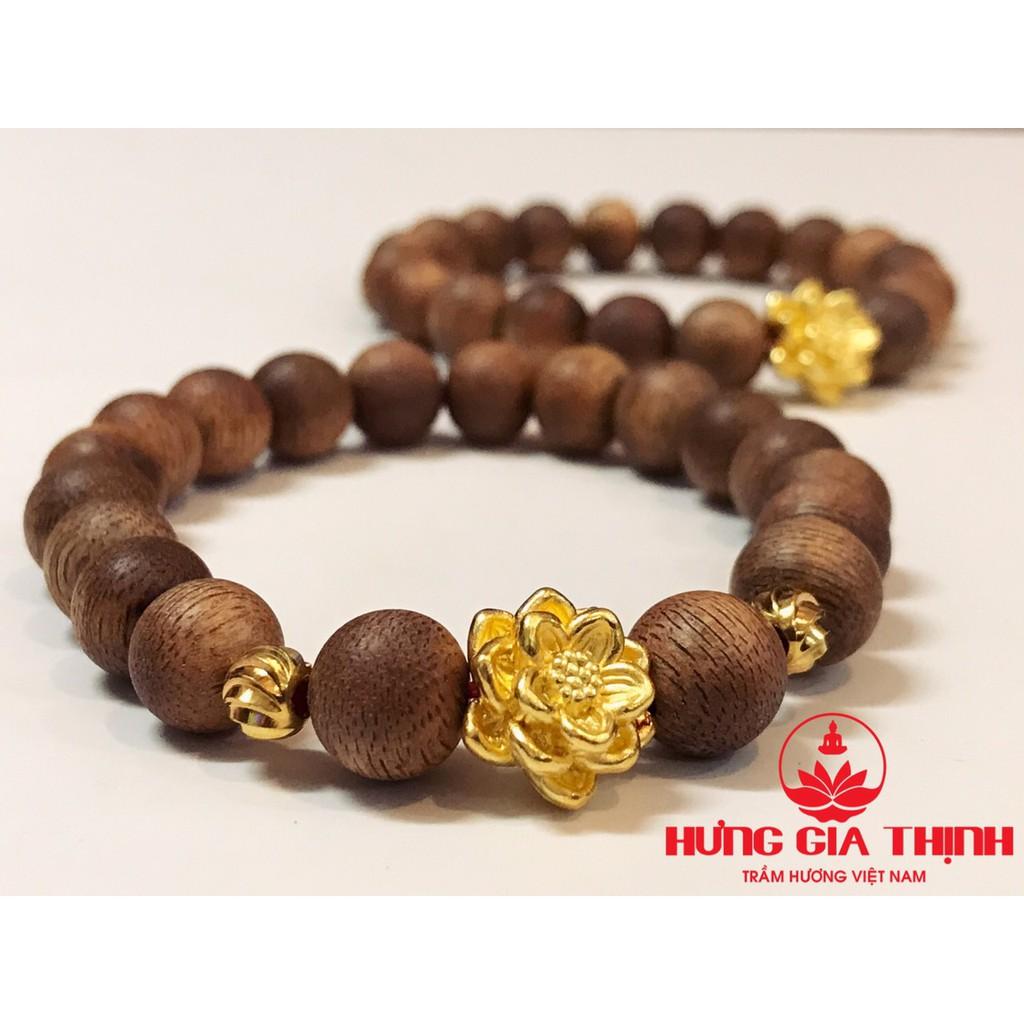 VÒNG TRẦM TỰ NHIÊN MIX CHARM HOA SEN