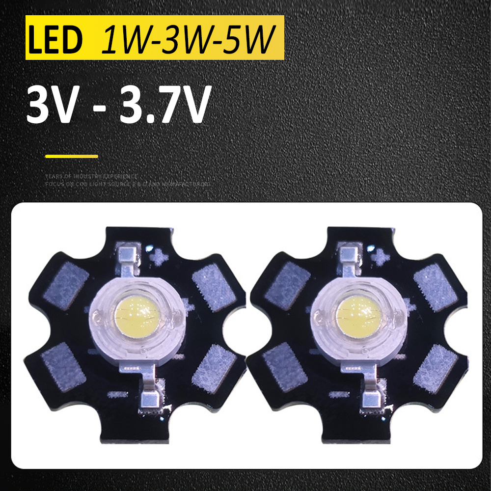 Chip Led, Bóng Led 3V-3.7V đã hàn sãn đế tản nhiệt 20mm