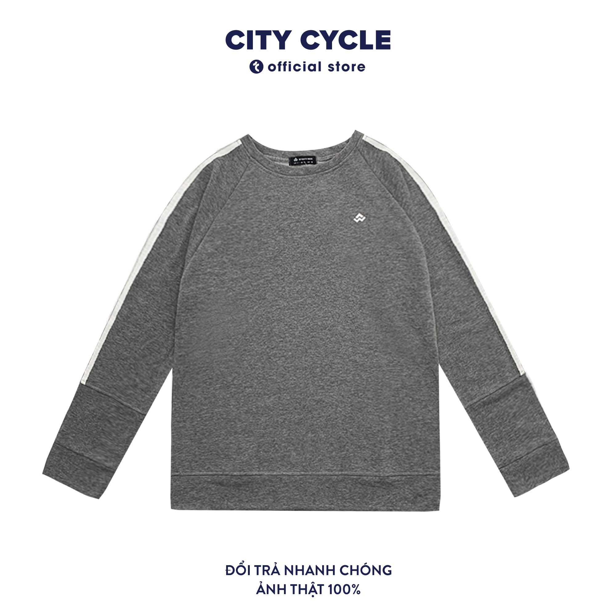 Áo Sweater nam nữ 2 sọc logo seven City Cycle - Áo nỉ dài tay Unisex Local Brand