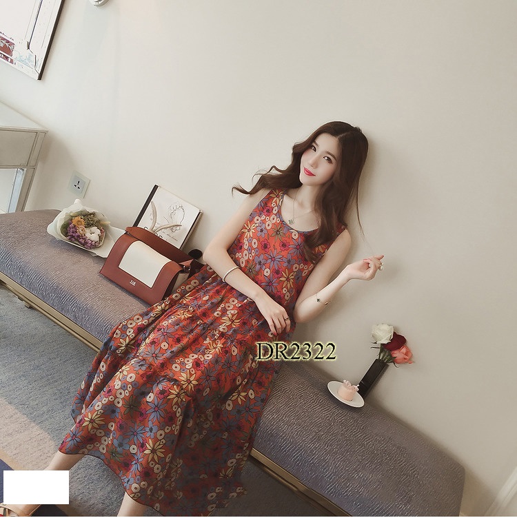 ĐẦM BẦU CHIFFON MAXI HOA TƯƠI SÁNG DR2322