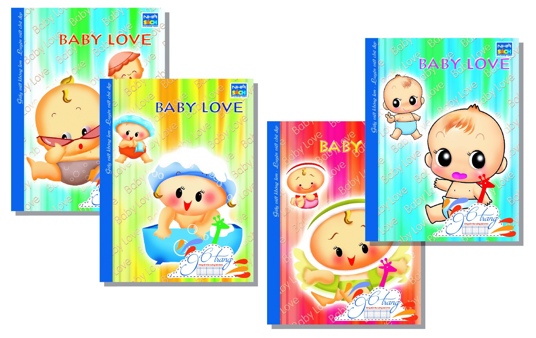 Lốc 10 Quyển Tập Baby Love 4 Ô Ly ( 96 Trang )