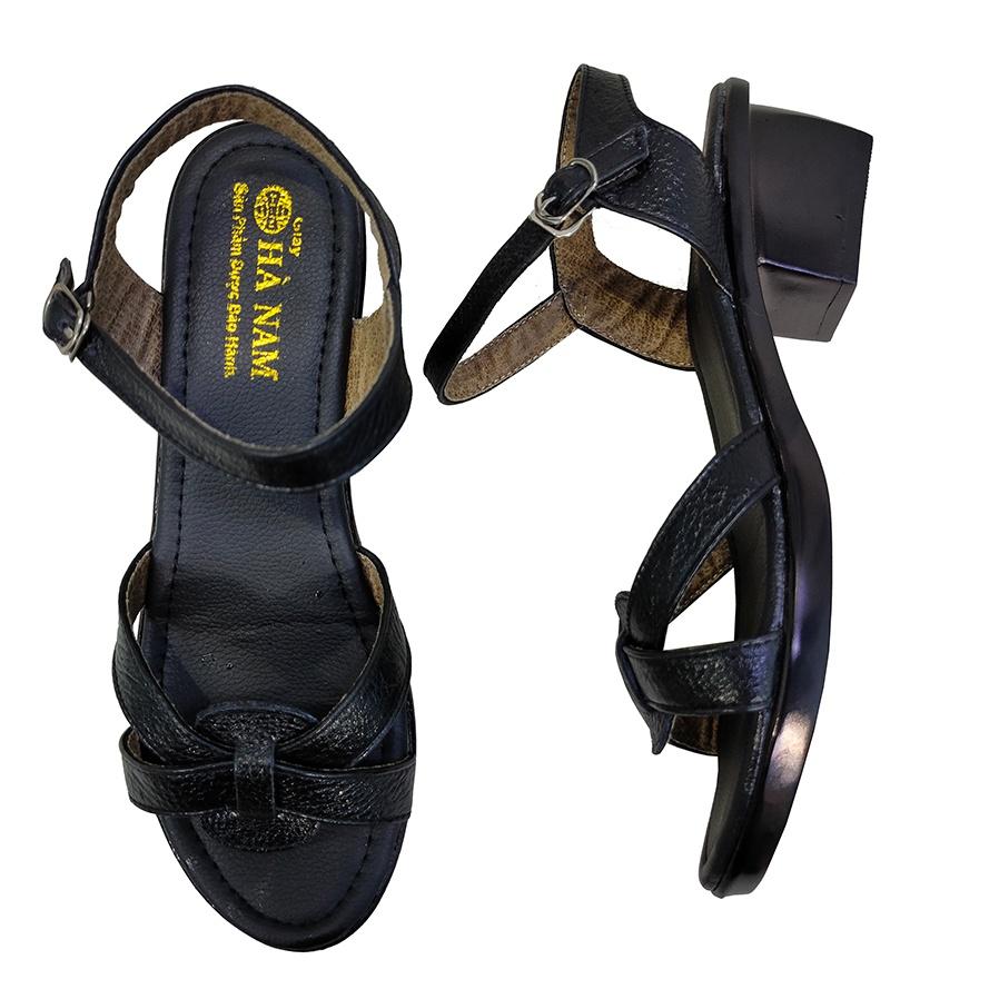 Giày Sandal Nữ Cao Gót TiTi ĐÔ Da Bò Thật Cao Cấp 5cm DNU2128a