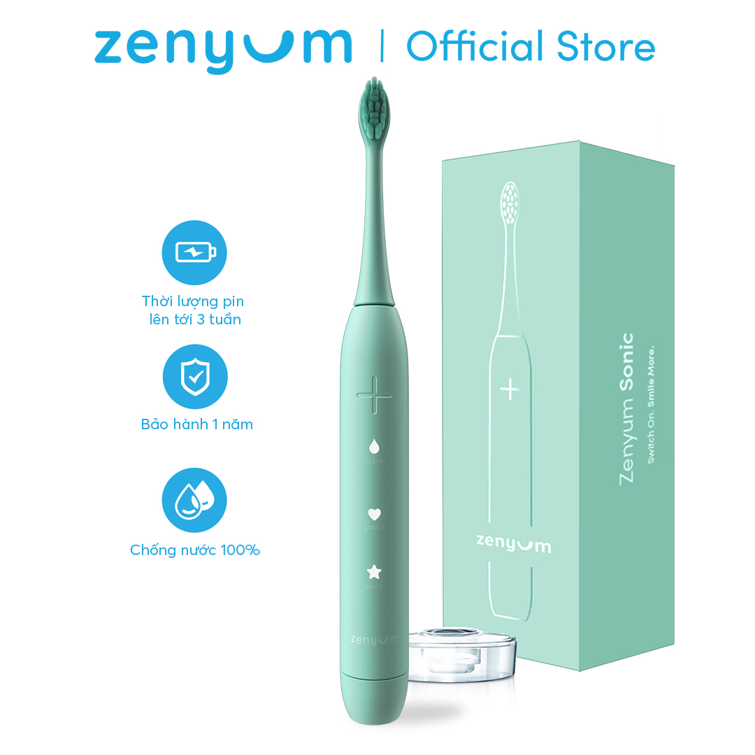 Bàn Chải Đánh Răng Điện Zenyum Sonic - Màu Xanh Mint- Công Nghệ Singapore