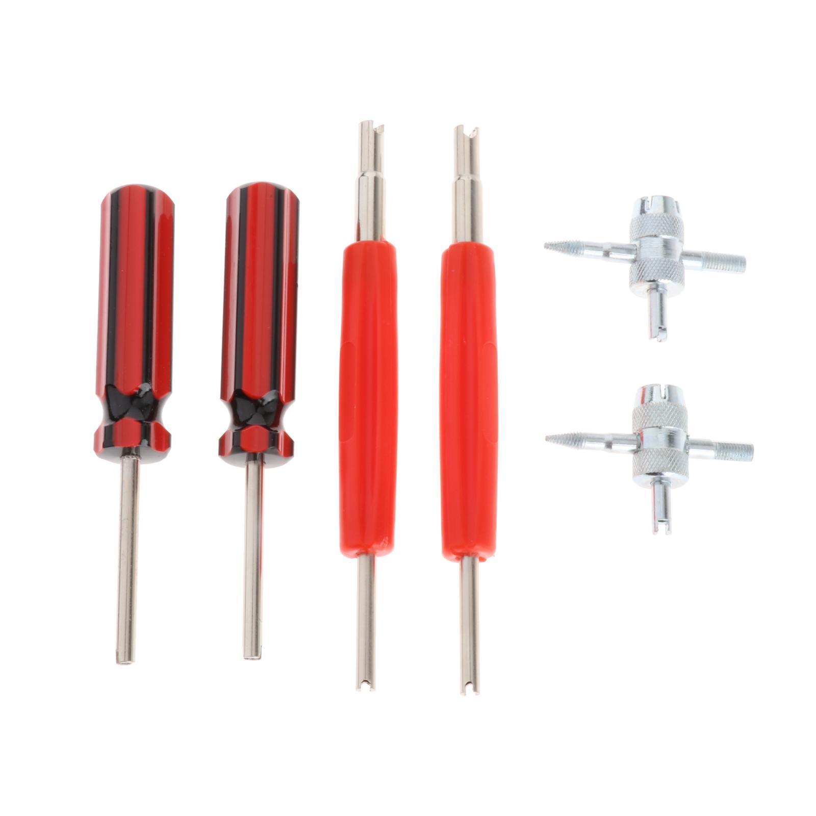 6Pcs Valve Core Remover Tool Dual Single Head Fit for Motorcycle Truck