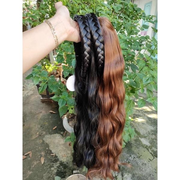 Cài tóc giả tết rít to 3cm có sẵn tóc