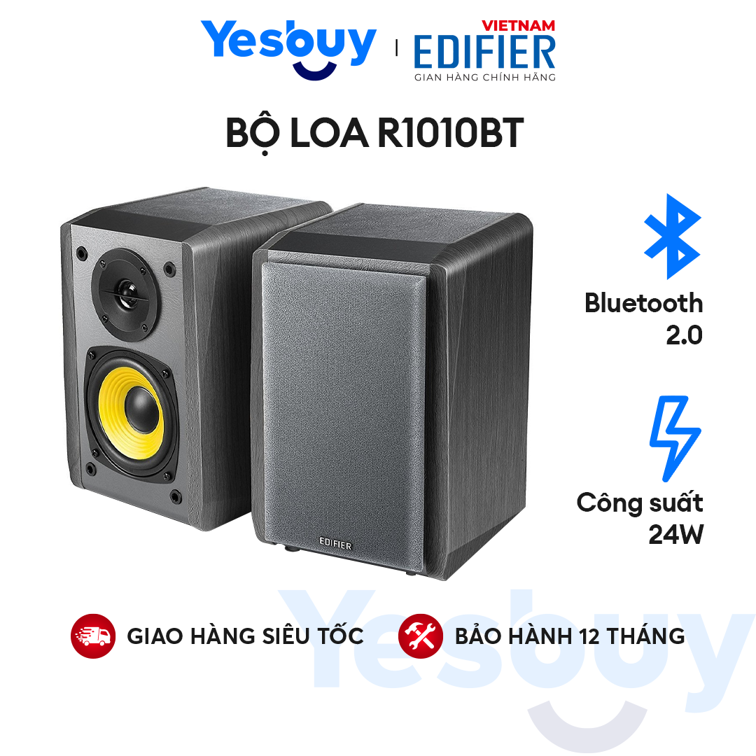 Bộ loa Bluetooth 2.0 EDIFIER R1010BT - Kết nối hai thiết bị Bluetooth - Bluetooth đa điểm - Gỗ cổ điển - Hàng Chính Hãng - Bảo Hành 12 Tháng