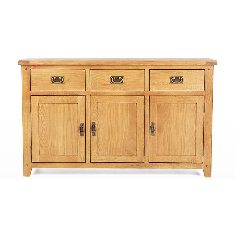 Tủ Chén Thấp 3 Cánh 3 Ngăn Rustic Gỗ Sồi IBIE (135 x 43 x 81 cm)