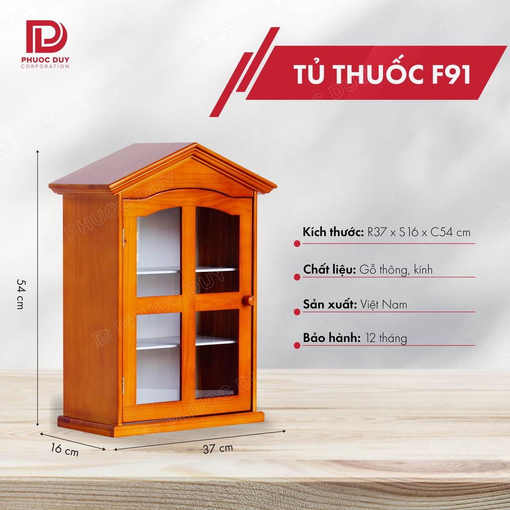 Tủ thuốc - Tủ y tế gia đình gỗ tự nhiên F91