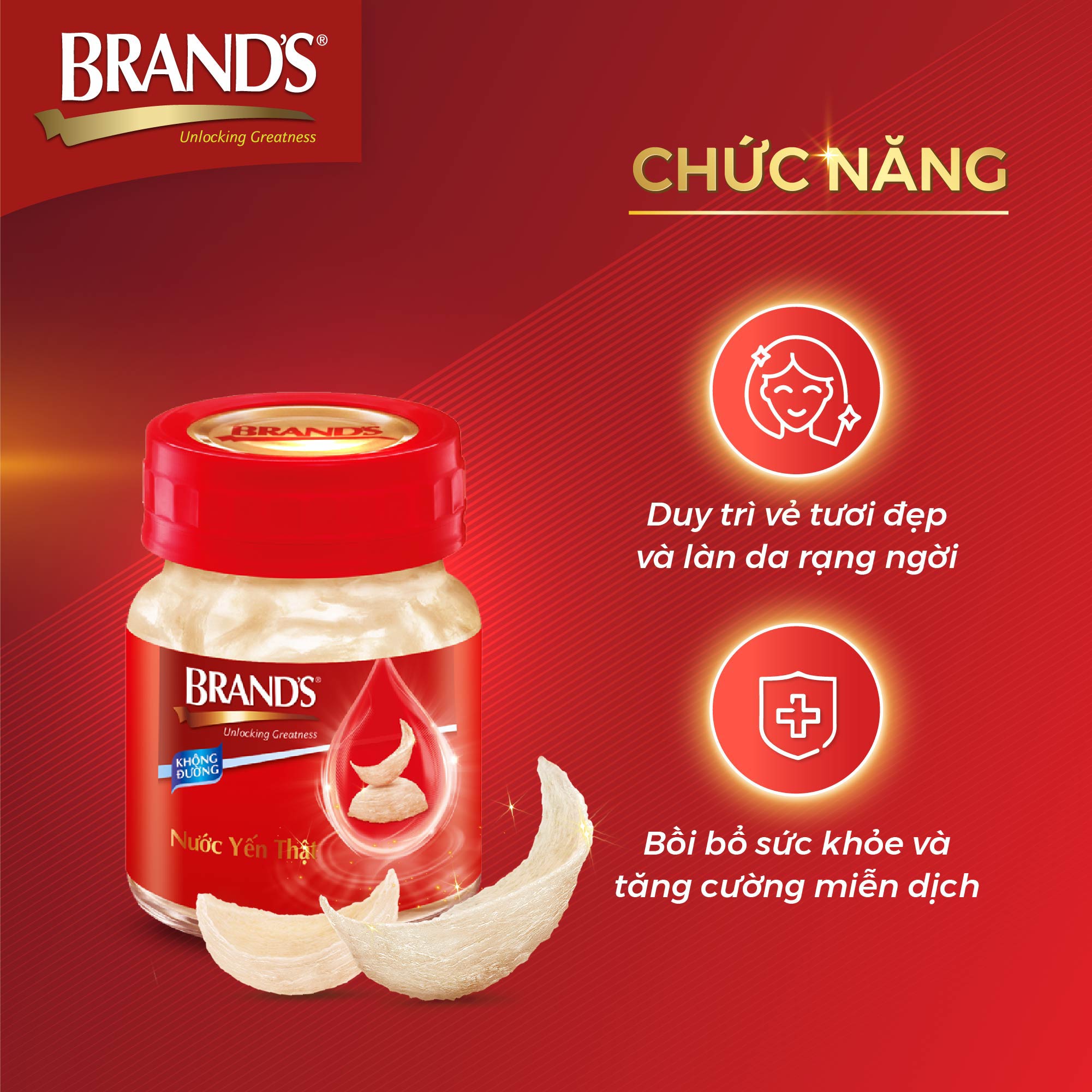 Combo 5 Nước yến thật BRAND'S Không Đường (70 ml x 30 lọ)